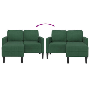2-Sitzer Sofa mit Chaiselongue Dunkelgrün