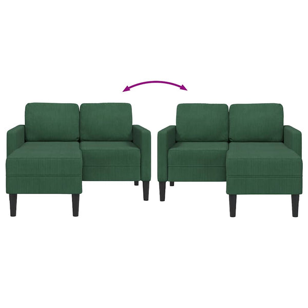 2-Sitzer Sofa mit Chaiselongue Dunkelgrün