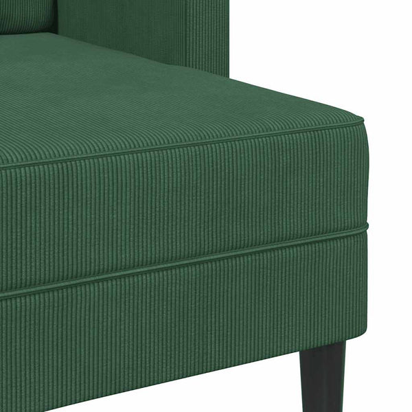 2-Sitzer Sofa mit Chaiselongue Dunkelgrün