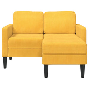 Hellgelbes 2-Sitzer Sofa mit Chaiselongue