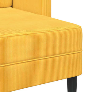 Hellgelbes 2-Sitzer Sofa mit Chaiselongue