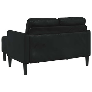 Schwarzes L-förmiges Kunstleder Sofa mit Chaiselongue