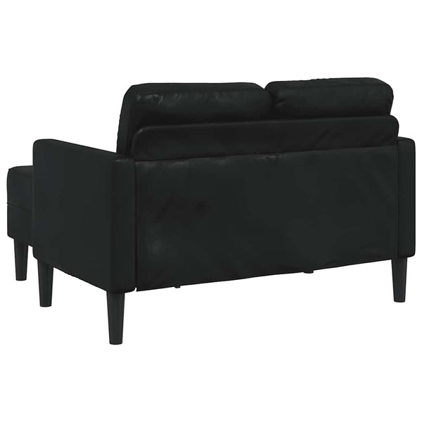 Schwarzes L-förmiges Kunstleder Sofa mit Chaiselongue