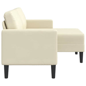2-Sitzer Sofa mit Chaiselongue Creme Kunstleder