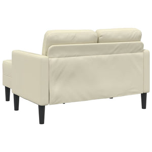 2-Sitzer Sofa mit Chaiselongue Creme Kunstleder