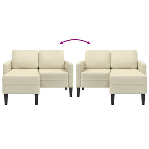 2-Sitzer Sofa mit Chaiselongue Creme Kunstleder