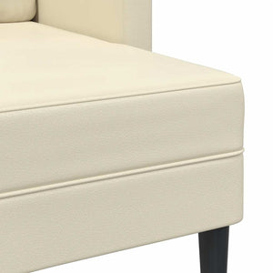 2-Sitzer Sofa mit Chaiselongue Creme Kunstleder