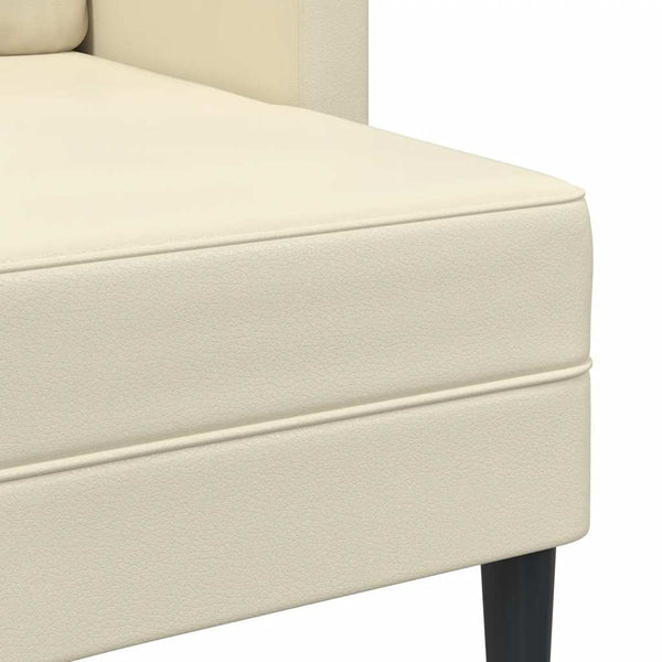 2-Sitzer Sofa mit Chaiselongue Creme Kunstleder