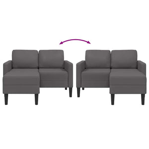 2-Sitzer L-Sofa mit Chaiselongue, Grau