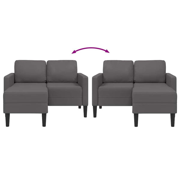 2-Sitzer L-Sofa mit Chaiselongue, Grau