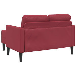 2-Sitzer Sofa mit Chaiselongue Weinrot Kunstleder