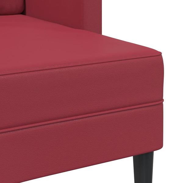 2-Sitzer Sofa mit Chaiselongue Weinrot Kunstleder