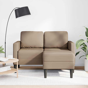 2-Sitzer L-Sofa mit Chaiselongue Cappuccino-Braun