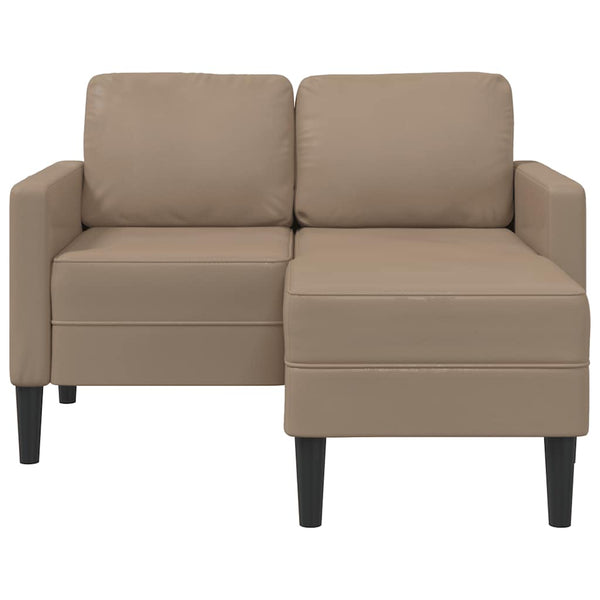 2-Sitzer L-Sofa mit Chaiselongue Cappuccino-Braun