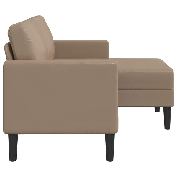 2-Sitzer L-Sofa mit Chaiselongue Cappuccino-Braun