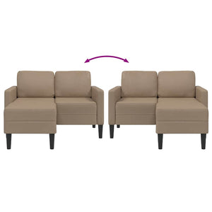 2-Sitzer L-Sofa mit Chaiselongue Cappuccino-Braun