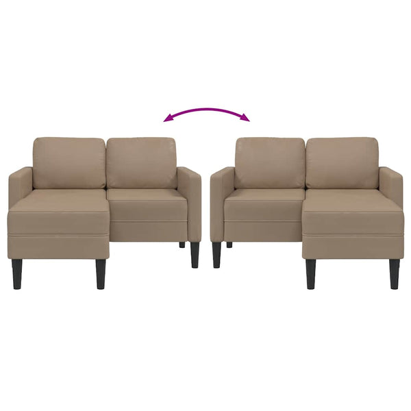 2-Sitzer L-Sofa mit Chaiselongue Cappuccino-Braun