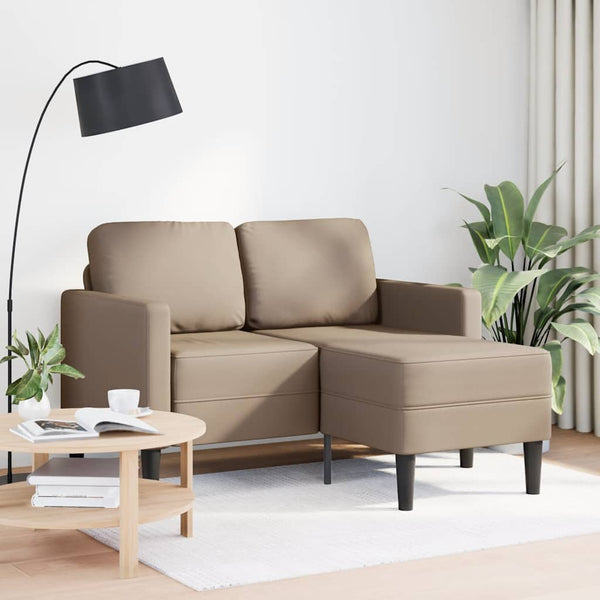 2-Sitzer L-Sofa mit Chaiselongue Cappuccino-Braun