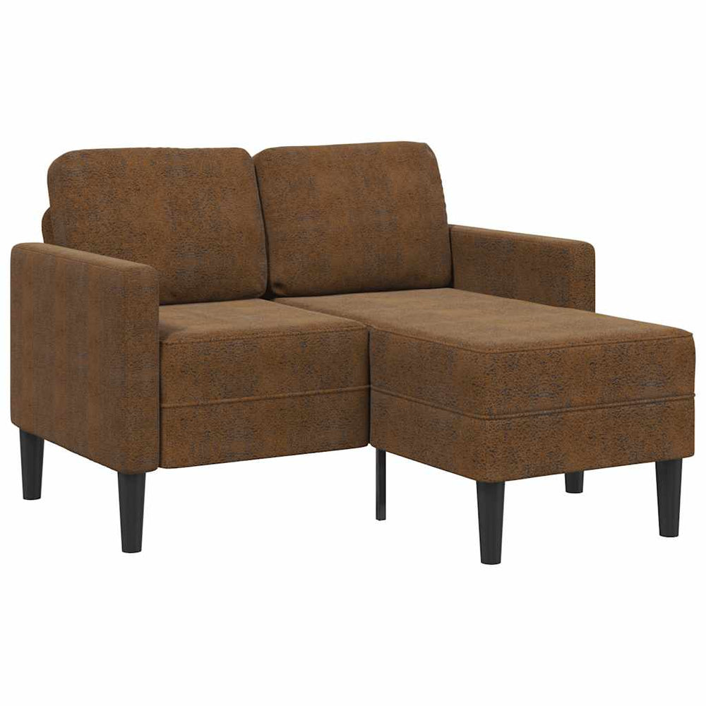 2-Sitzer L-Sofa mit Chaiselongue, Braun