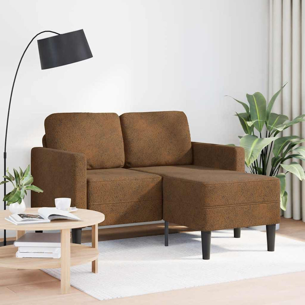 2-Sitzer L-Sofa mit Chaiselongue, Braun
