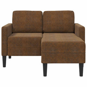 2-Sitzer L-Sofa mit Chaiselongue, Braun