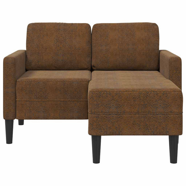 2-Sitzer L-Sofa mit Chaiselongue, Braun