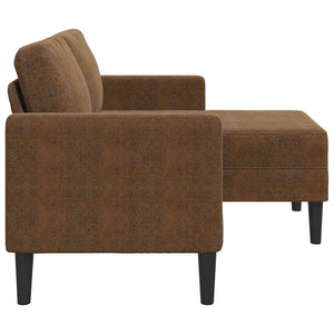 2-Sitzer L-Sofa mit Chaiselongue, Braun