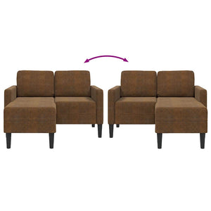 2-Sitzer L-Sofa mit Chaiselongue, Braun