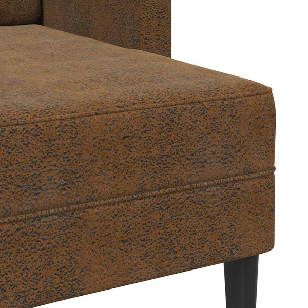 2-Sitzer L-Sofa mit Chaiselongue, Braun