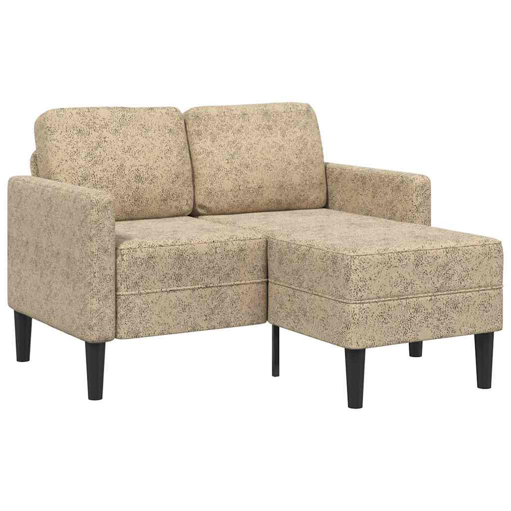 2-Sitzer L-Sofa mit Chaiselongue Hellgrau Kunstleder