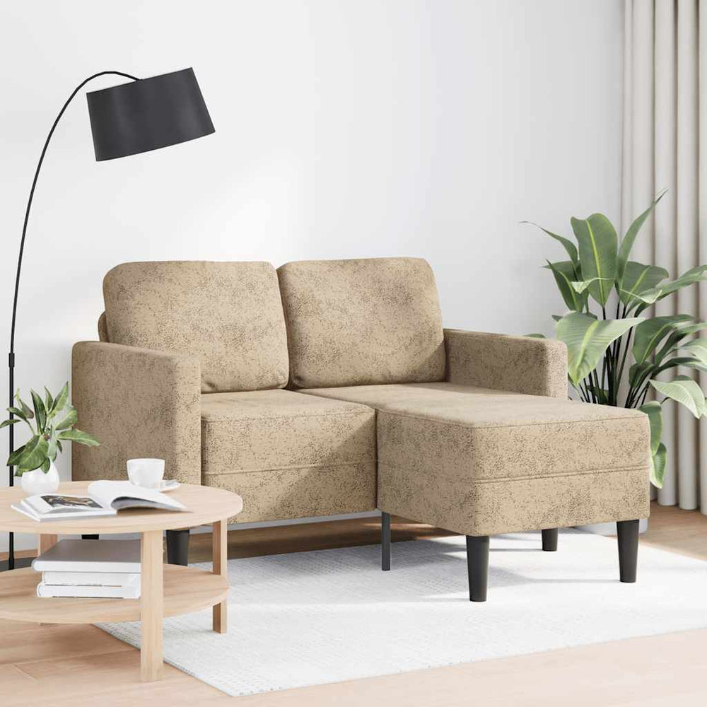 2-Sitzer L-Sofa mit Chaiselongue Hellgrau Kunstleder