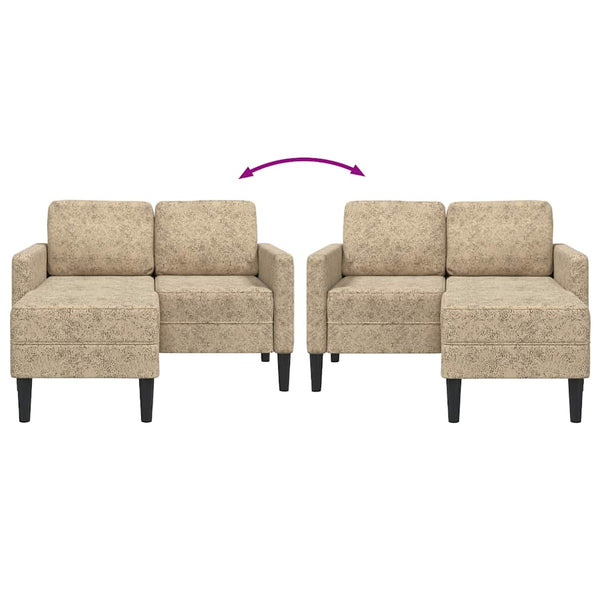 2-Sitzer L-Sofa mit Chaiselongue Hellgrau Kunstleder