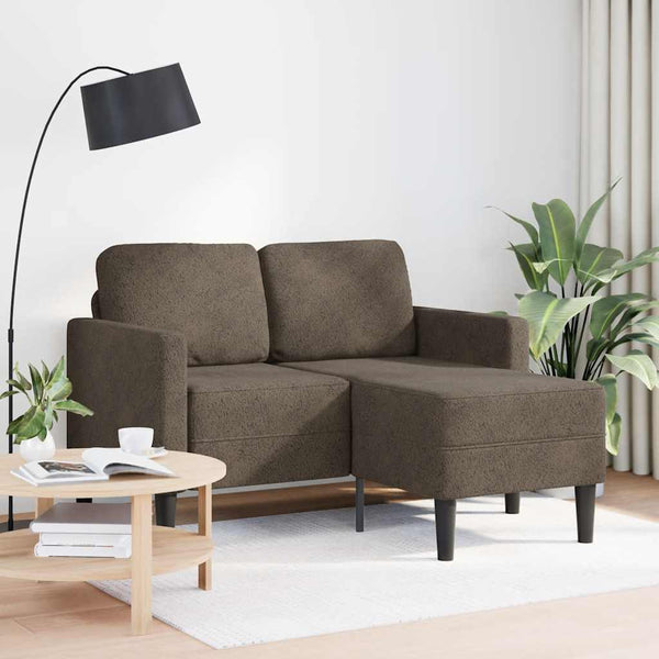 2-Sitzer L-Sofa mit Chaiselongue Dunkelgrau