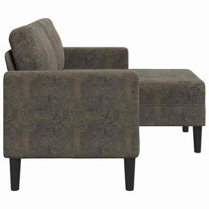 2-Sitzer L-Sofa mit Chaiselongue Dunkelgrau