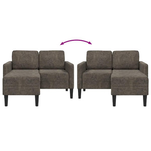 2-Sitzer L-Sofa mit Chaiselongue Dunkelgrau