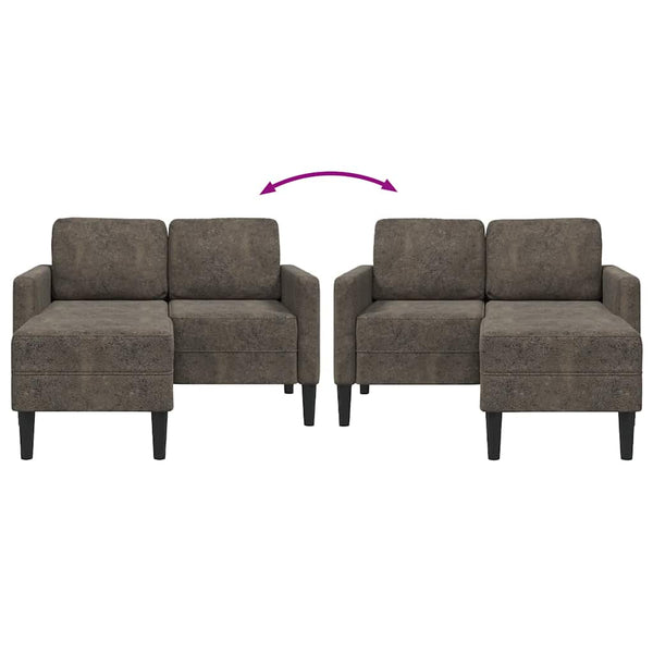 2-Sitzer L-Sofa mit Chaiselongue Dunkelgrau