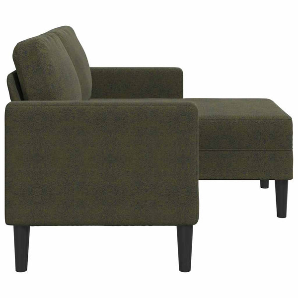 2er Sofa mit Chaiselongue Armeegrün
