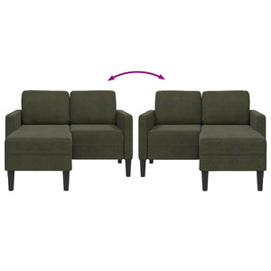 2er Sofa mit Chaiselongue Armeegrün