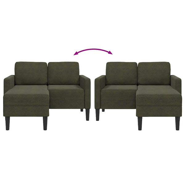 2er Sofa mit Chaiselongue Armeegrün