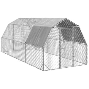 Verzinkter Hühnerstall mit Dach 2,5x6x2,25 m