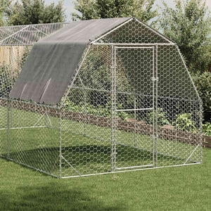 Verzinkter Hühnerstall mit Dach 2,5x6x2,25 m