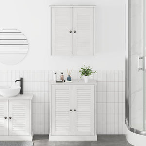 Badezimmermöbel Set, 2-teilig, Weiß/Antikweiß