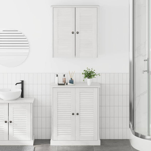 Badezimmermöbel Set, 2-teilig, Weiß/Antikweiß
