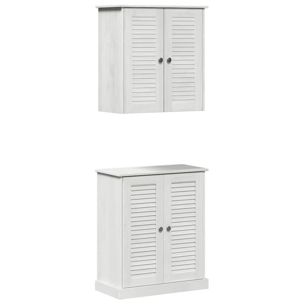 vidaXL Ensemble de meubles de salle de bain 2 pcs Blanc et Blanc antique 67,5 x 34 x 80 cm