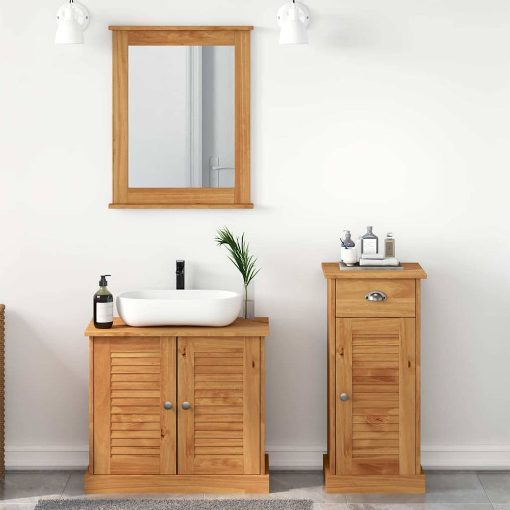 vidaXL Ensemble de meubles de salle de bain VIGO 3 pcs marron miel, bois de pin massif