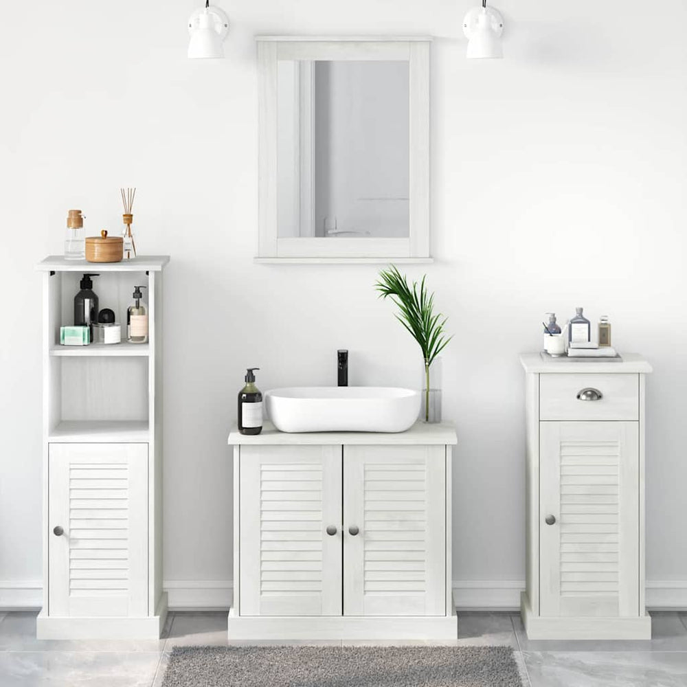 Badezimmermöbel Set Antik Weiß Kiefer