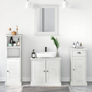 Badezimmermöbel Set Antik Weiß Kiefer