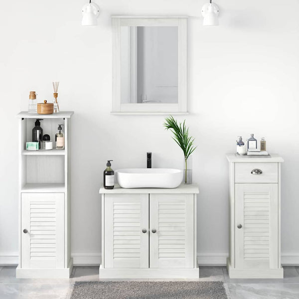 Badezimmermöbel Set Antik Weiß Kiefer