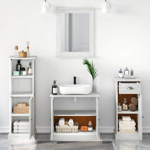 Badezimmermöbel Set Antik Weiß Kiefer