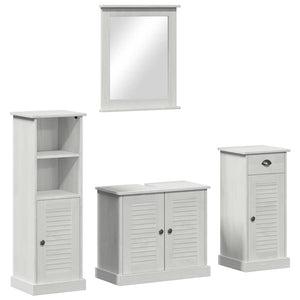 Badezimmermöbel Set Antik Weiß Kiefer